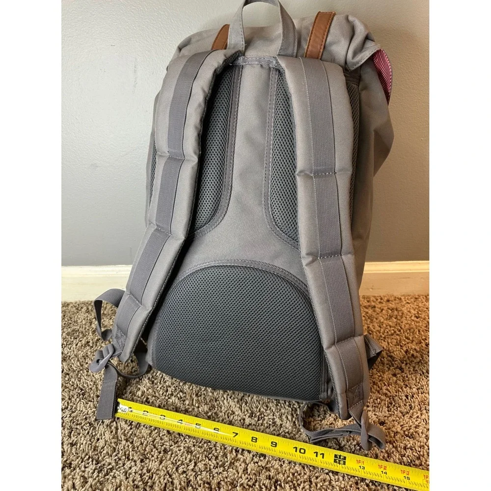 Herschel Supply Co Little America Backpack Grey Brown Straps Canvas Bag